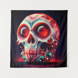 Tapiz Geode Skull Rojo