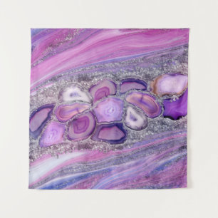 Tapiz Geodesia de flujo de cristal - Púrpura y violeta