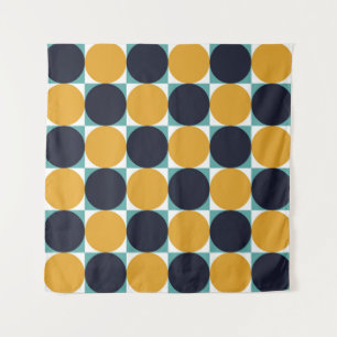 Tapiz Geometría de color vintage: patrón de círculo.