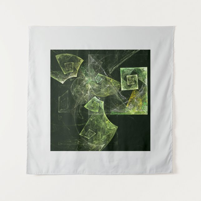 Tapiz Geometría Fractal de Luz Abstracta Equilibrada Ret (Anverso)