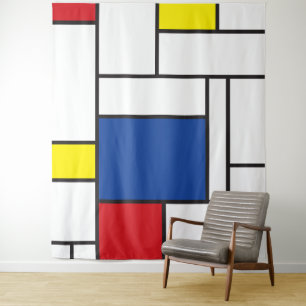Tapiz Geometría Minimalista Mondrina De Stijl Arte Moder