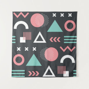 Tapiz Geometric figures seamless pattern design. vintage