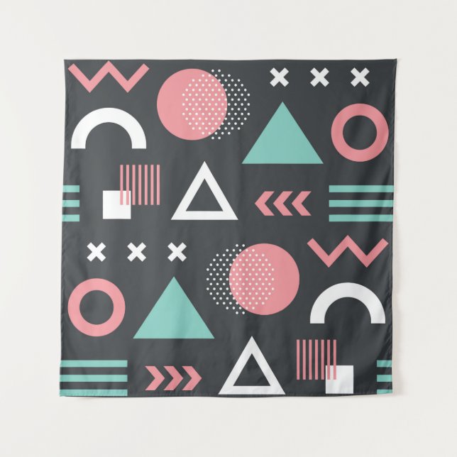 Tapiz Geometric figures seamless pattern design. vintage (Anverso)