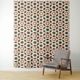 Tapiz  Geometric pattern with star shapes in brown and t