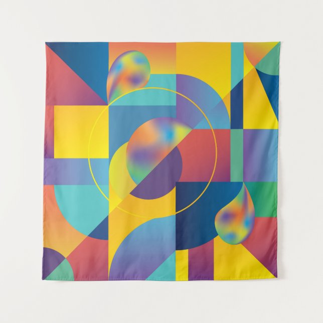 Tapiz Geométrica Creativa: Cubierta de cosecha abstracta (Anverso)