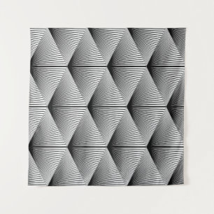 Tapiz Geométrica de diamante: diseño de cosecha monocrom