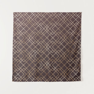 Tapiz Geométrica de oro, Art Deco Marsala.