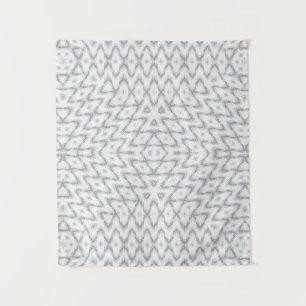 Tapiz Geométrico blanco y gris monocromo