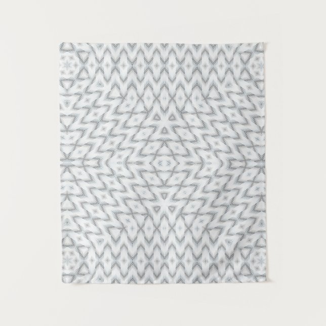 Tapiz Geométrico blanco y gris monocromo (Anverso)