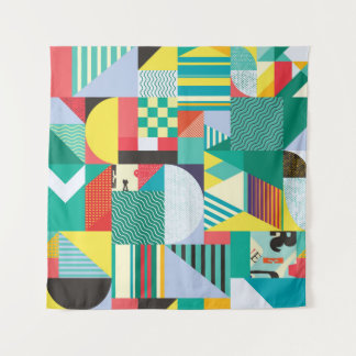 Tapiz Geométrico decorativo: Elementos del patrón de cos