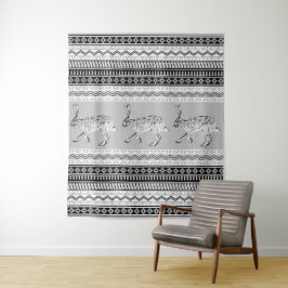 Tapiz Geométrico Gris Blanco Negro de Jackrabbit del Sur