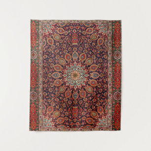 Tapiz Geométrico radial negro persa Tabriz