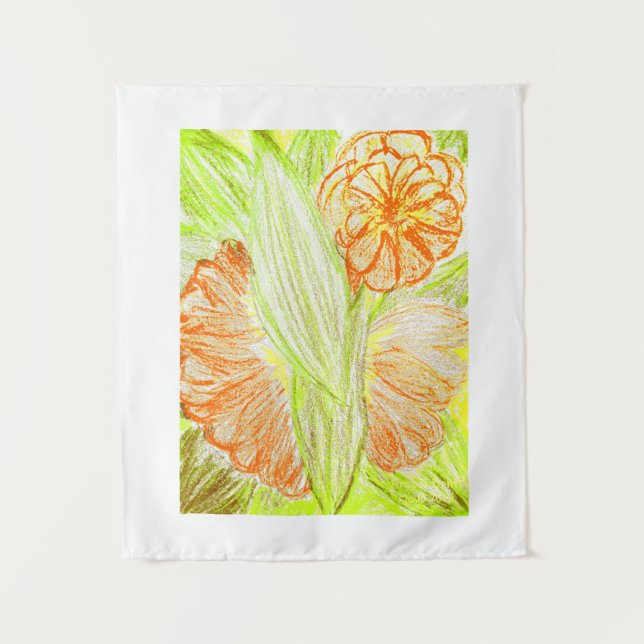 Tapiz Gerbera y Aspidistra elatior, (Anverso)