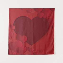 Tapiz Gigantesco fondo de corazones rojos