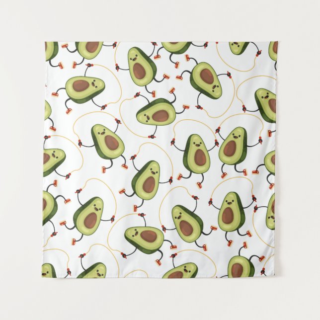 Tapiz Gimnasio del aguacate: Patrón de cosecha (Anverso)