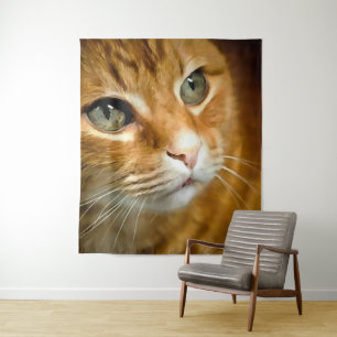 Tapiz Ginger Adorable Tabby Gato Posando Retrato Mascota