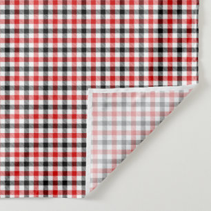 Tapiz Gingham de cuadros rojos, negros y blancos