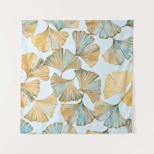 Tapiz Gingko deja patrón de color de agua sin foco