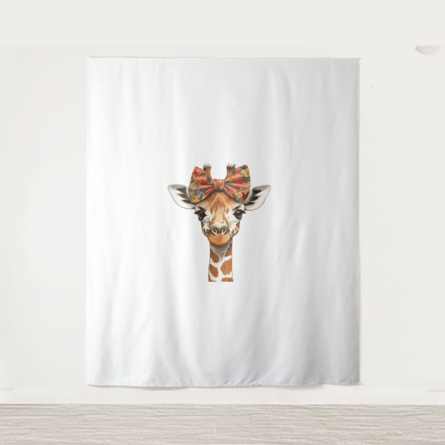 Tapiz Giraffe Boho Wildflower Coquette Bow Mom Madthers  (Anverso)