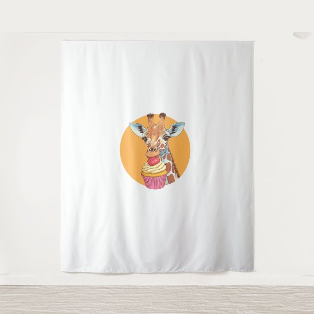 Tapiz Giraffe Con Pastel (Anverso)