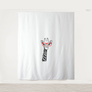 Tapiz Giraffe de mujeres con regalo de gafas para zoológ
