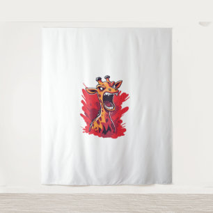 Tapiz Giraffe Gráfica enojada Gráfica divertida Giraffe 