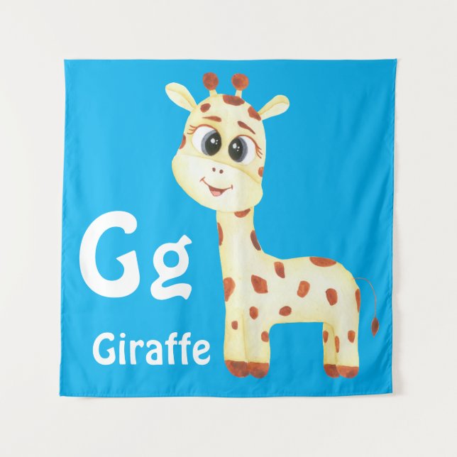 Tapiz Giraffe personalizar ABC: Letra G - Añadir tu nomb (Anverso)
