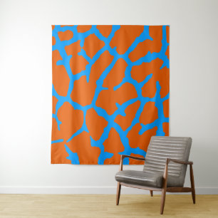 Tapiz Giraffe Print Naranja Cyan