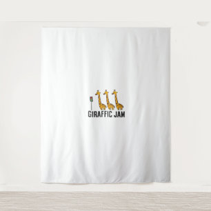 Tapiz Giraffic Jam Funny Giraffe Giraffe Pun Cute