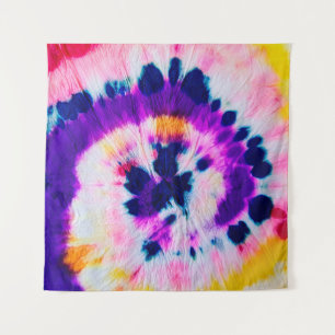 Tapiz Girar el ojo de la marea. Tejido de arcoiris. Boho