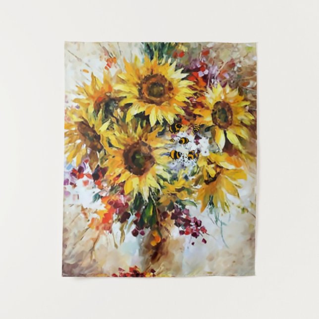 Tapiz girasoles con abejas (Anverso)