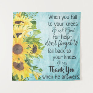 Tapiz Girasoles con Inspiradora cita de oración—Fe