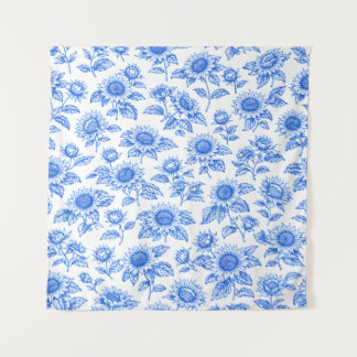 Tapiz Girasoles elegantes Toile du Jouy – Botánico Azul