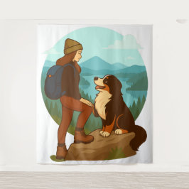 Tapiz Girl and Mountain Dog Adventure Illustration