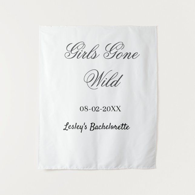 Tapiz Girls Gone wild Bachelorette party name date bride (Anverso)