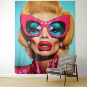 Tapiz Glam Diva en tonos retro