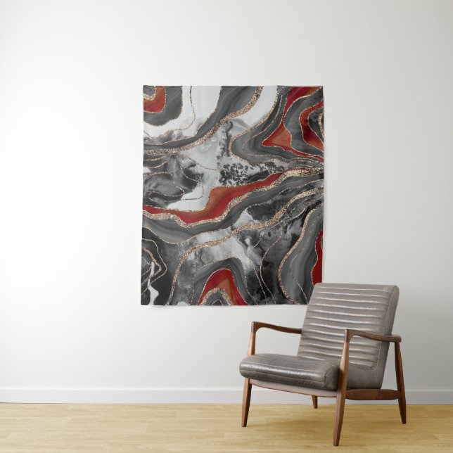 Tapiz Glam, Purpurina de Agate de Mármol Líquido, Purpur (In situ)