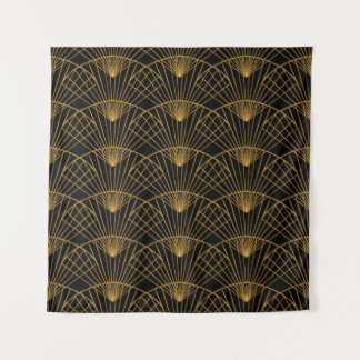 Tapiz Glamour art déco: ventilador dorado.