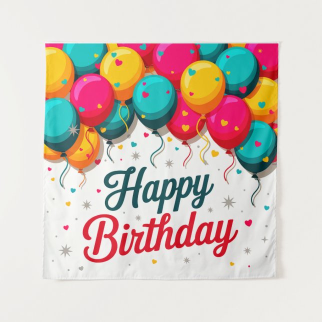 Tapiz Globo de Feliz Cumpleaños (Anverso)