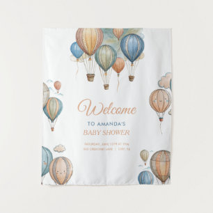 Tapiz Globos Aerostáticos Pastel Niño Viajes Shower de B