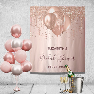 Tapiz Globos de brillo dorado rosa para despedida de sol