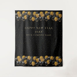 Tapiz Globos negros dorados Prop de fiesta de año nuevo