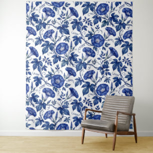 Tapiz Glorias de la Mañana Azules Cobalto Estilo Delft B