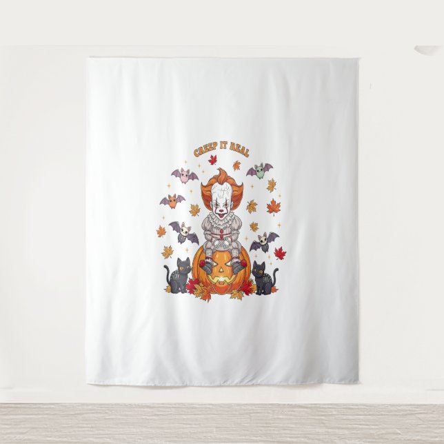 Tapiz Gnome Cute Pumpkin Halloween (Anverso)