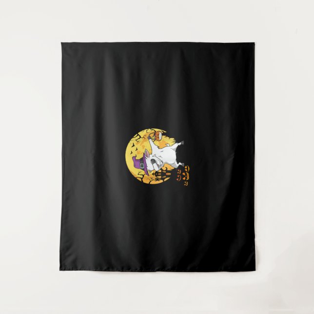 Tapiz Goat Dabbing Witch Pumpkin Funny Dog Halloween (Anverso)