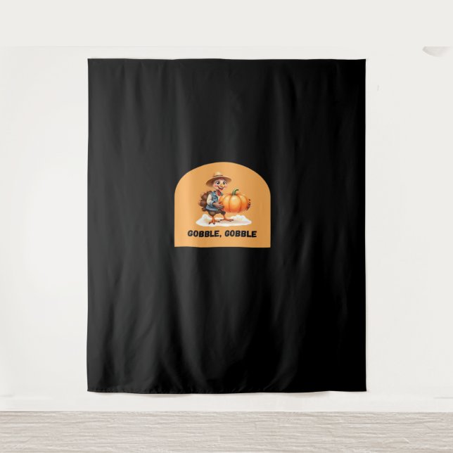 Tapiz Gobble, tambaleante acción de gracias a Turquía co (Anverso)