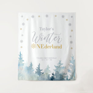 Tapiz Gold & Silver Winter onederland 1er Cumpleaños