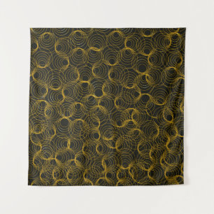 Tapiz golden geometric pattern on a black background. Vi