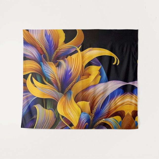 Tapiz Golden Iris Hosta X AI ART (Anverso (horizontal))