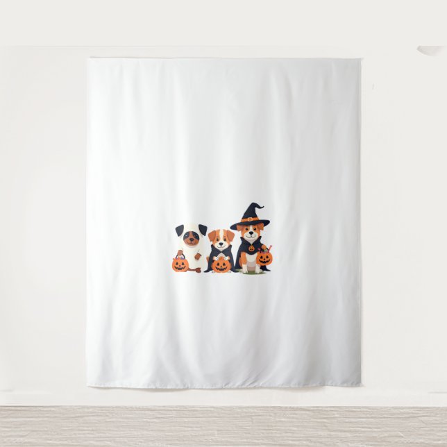 Tapiz Golden Retriever Ghost Halloween Trick Or Treat Do (Anverso)